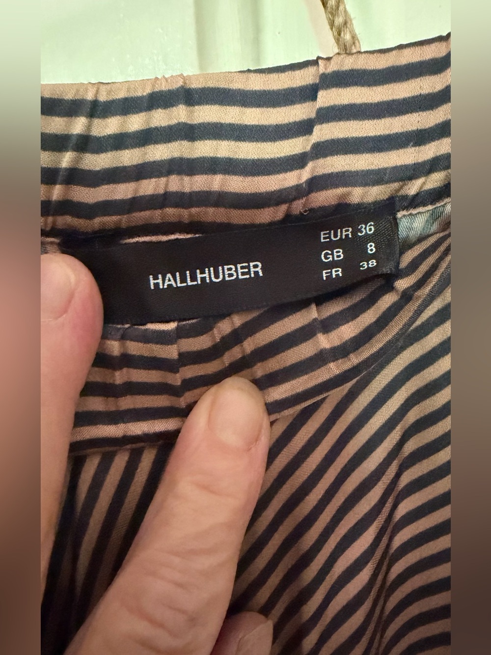 Hallhuber Striped Maxi Midi Skirt EU 36 Brown Black Full Flowy Viscose - Picture 3 of 4
